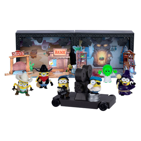 Moose Toys Minions Monsters - Grand studio avec 2 studios de cinéma - incl. 6 figurines de serviteurs