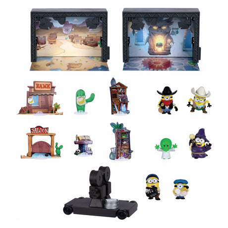 Moose Toys Minions Monsters - Grand studio avec 2 studios de cinéma - incl. 6 figurines de serviteurs