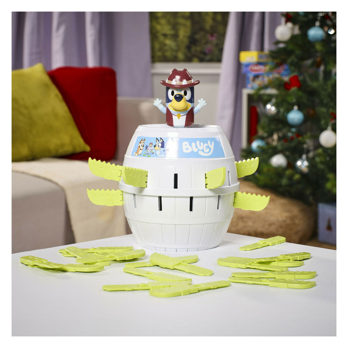 Tomy apparaît bluey dans le jeu d'enfant du tonneau