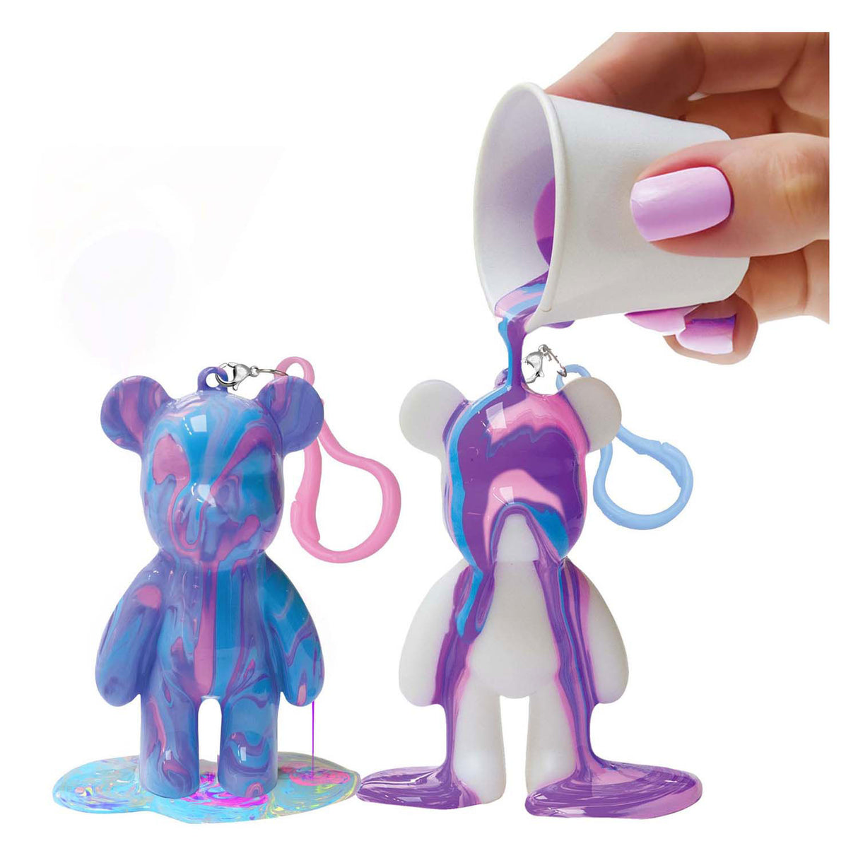 Ensemble porte-clés ours aspect marbre Spectron