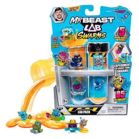 Figurine articulée Spectron Mrbeast Lab Swarms série 2, série atomique, paquet de 5
