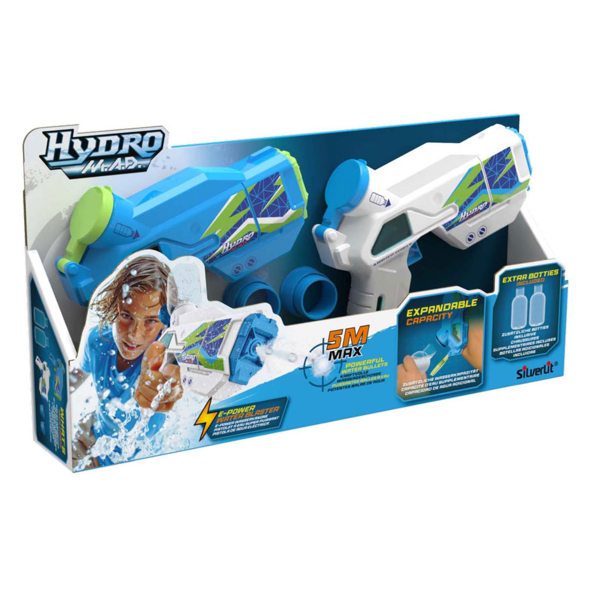 Silverlit hydro mad - mini pistolets à eau, pack de 2