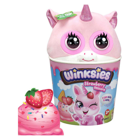 Licorne aux fraises Silverlit Winksies - peluche interactive dans une tasse de glace