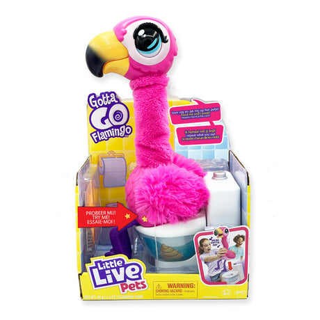 Petits animaux vivants - flamant rose gottago - peluche interactive - chante, danse et dépose de vraies crottes