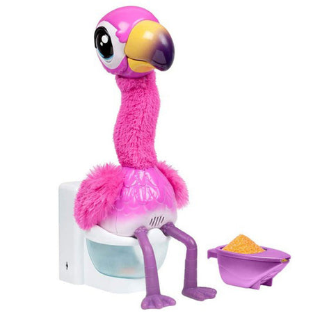Petits animaux vivants - flamant rose gottago - peluche interactive - chante, danse et dépose de vraies crottes