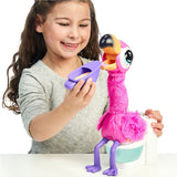 Petits animaux vivants - flamant rose gottago - peluche interactive - chante, danse et dépose de vraies crottes