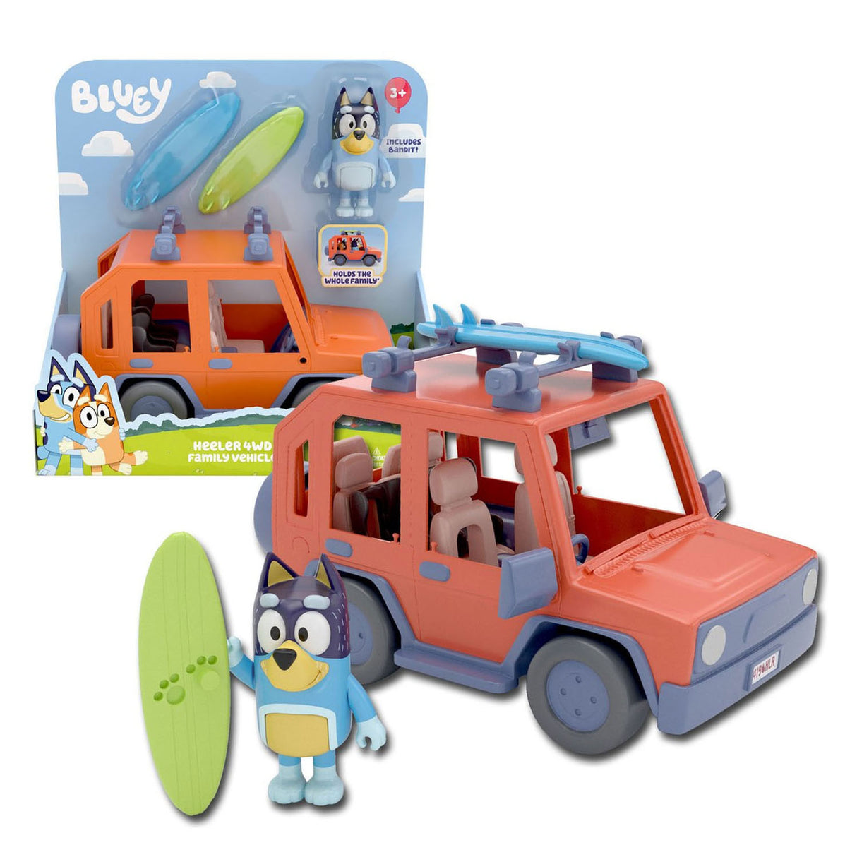 Voiture de jeu Spectron bluey avec accessoires