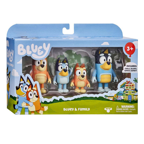 Figurines de jeu de la famille Bluey de Moose Toys, 4 pièces.