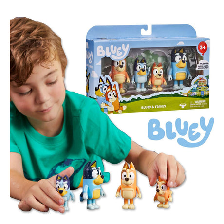 Figurines de jeu de la famille Bluey de Moose Toys, 4 pièces.