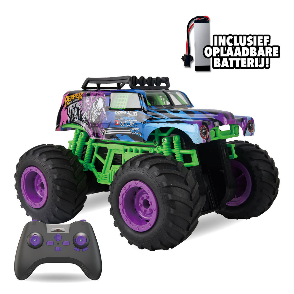 Gear2play rc bestuurbare auto monster truck reaper apocalypse