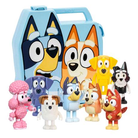 Moose Toys Bluey Play Go Valise avec 8 figurines