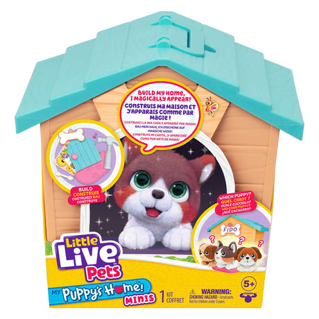 Petit animal vivant surprise chiot en peluche dans la niche pour chien