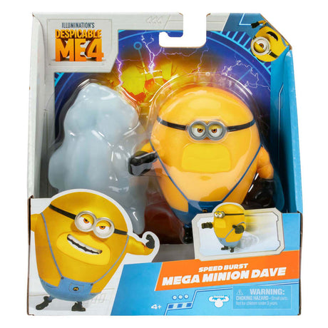 Moose Toys Moi, Moche et Méchant 4 - Speed Burst Mega Minion Dave - Figurine Action