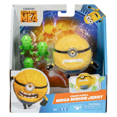 Moose Toys, Moi, Moche et Méchant 4 - Crash Role Mega Minion Jerry - Figurine articulée