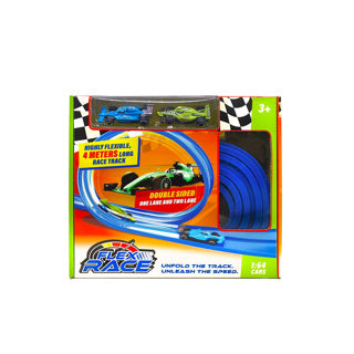Circuit de course à roues rapides - 4 mètres - bleu - conception flexible