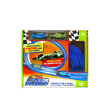 Circuit de course à roues rapides - 4 mètres - bleu - conception flexible