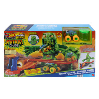 Hot Wheels Monster Trucks Vaincre le monstre muté - Coffret de jeu avec voiture jouet et slime