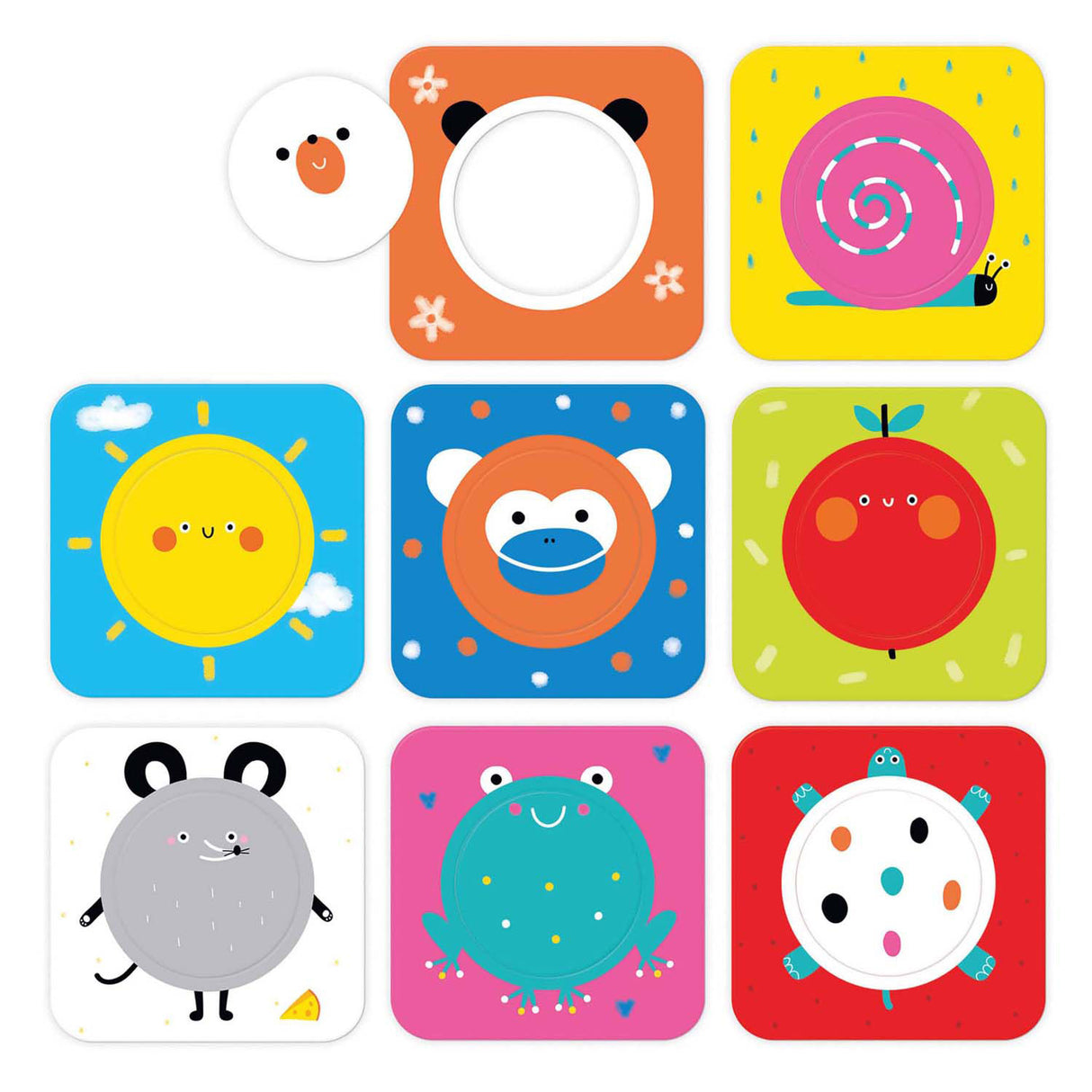 Panda banane - puzzle à emporter découverte des cercles - 16 pcs.