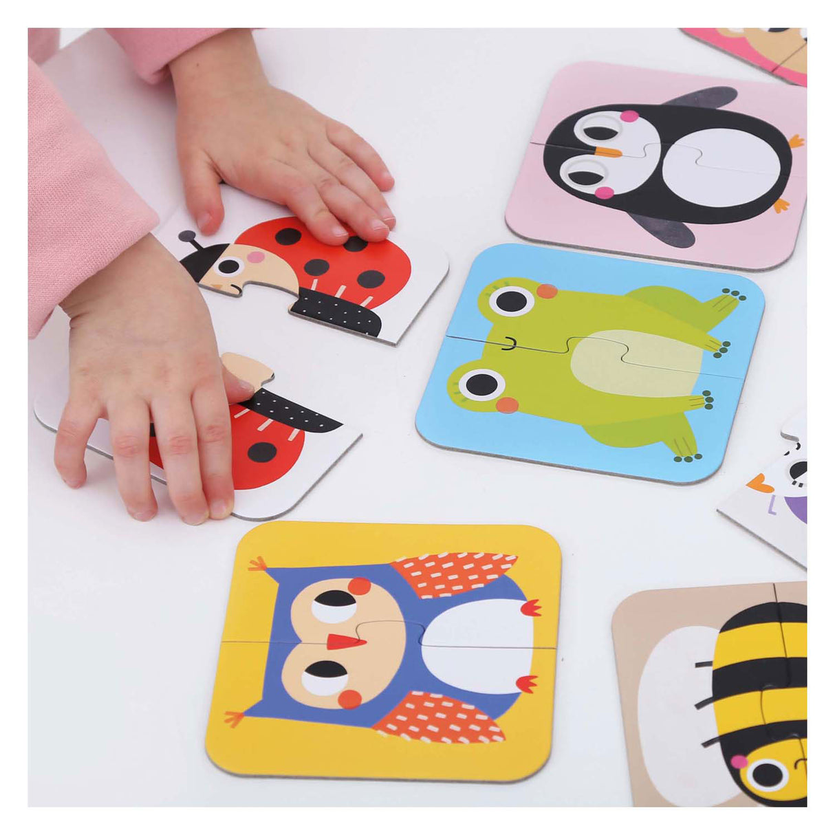 Panda banane - puzzle à emporter demi-animaux - 16 pcs.