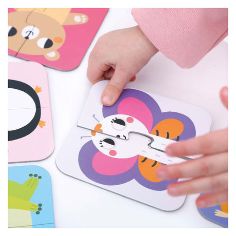 Panda banane - puzzle à emporter demi-animaux - 16 pcs.
