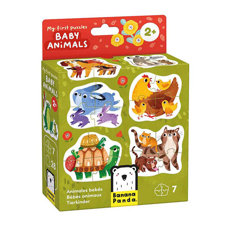 Panda banane - mes premiers puzzles bébés animaux, 7 pcs.