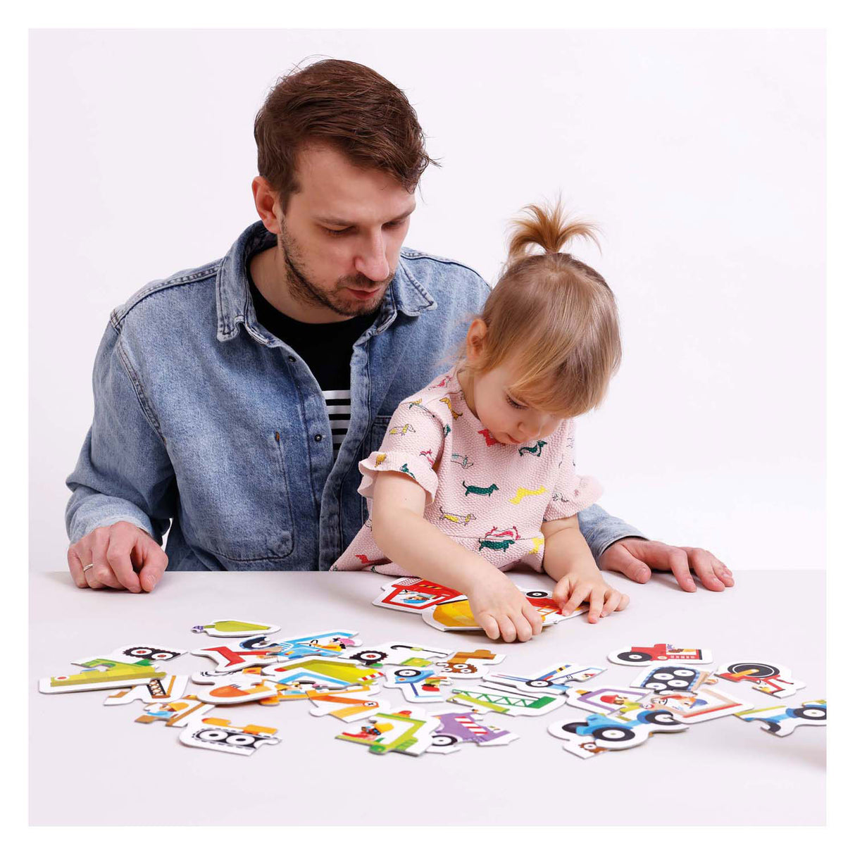 Panda banane - puzzles ascendants véhicules - 33 pcs.