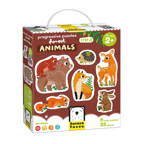 Panda banane - puzzles ascendants animaux de la forêt - 33 pcs.