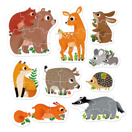 Panda banane puzzle étape par étape animaux de la forêt 2+.