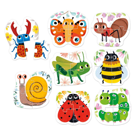 Panda banane - puzzles ascendants petits animaux - 8 puzzles