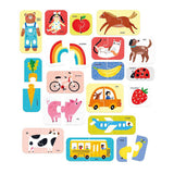 Panda banane - puzzle paires de premiers mots - 18 pièces.