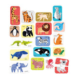 Panda banane - puzzle paires d'animaux sauvages - 18 pièces.