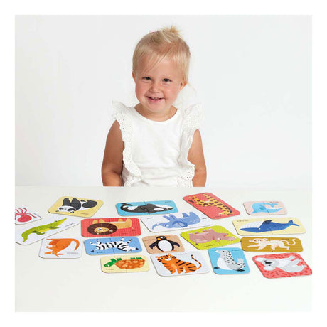 Panda banane - puzzle paires d'animaux sauvages - 18 pièces.