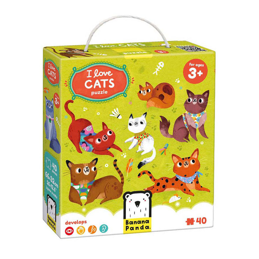Panda banane - Puzzle J'aime les chats - 60 pcs.