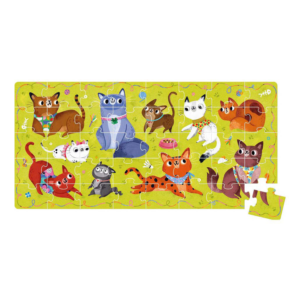Panda banane - Puzzle J'aime les chats - 60 pcs.