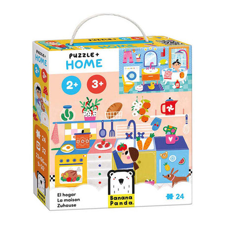 Puzzle banane panda, jouets éducatifs pour la maison, 24 pièces en carton.
