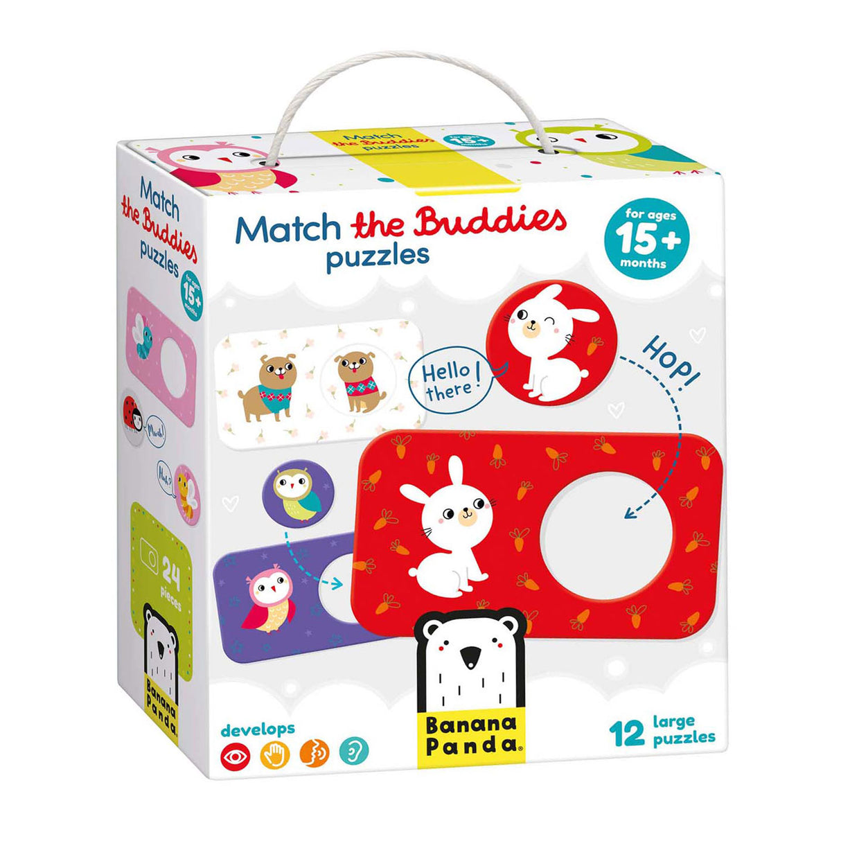 Panda banane - retrouvez les puzzles des mêmes amis - 12 pcs.