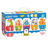 Panda banane - réalisez le puzzle train à numéros correspondant - 30 pcs.