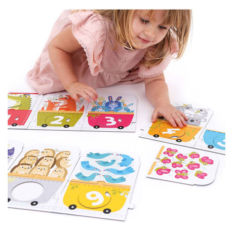 Panda banane - réalisez le puzzle train à numéros correspondant - 30 pcs.
