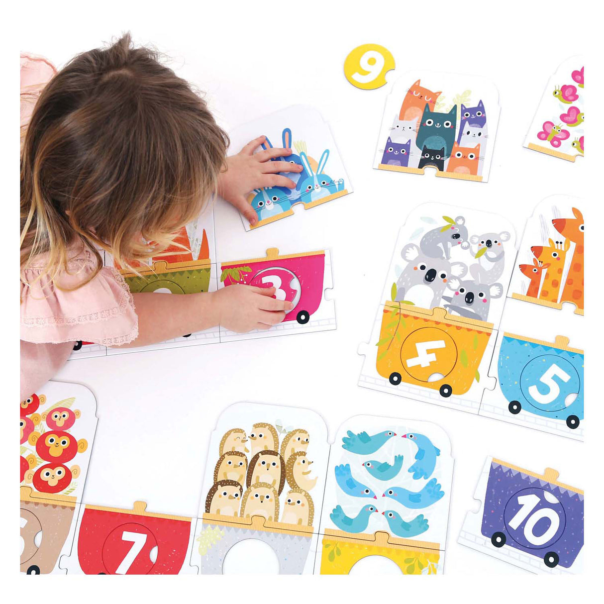 Panda banane - réalisez le puzzle train à numéros correspondant - 30 pcs.
