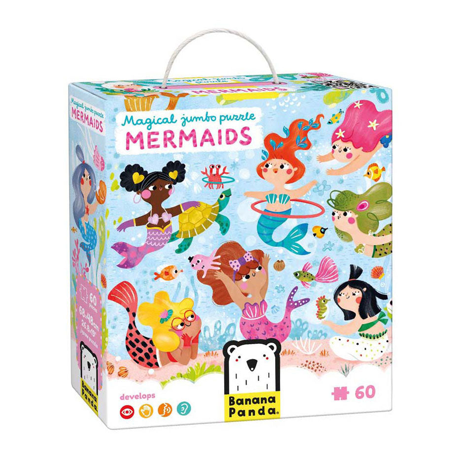 Panda banane - puzzle géant magique sirènes - 60 pcs.