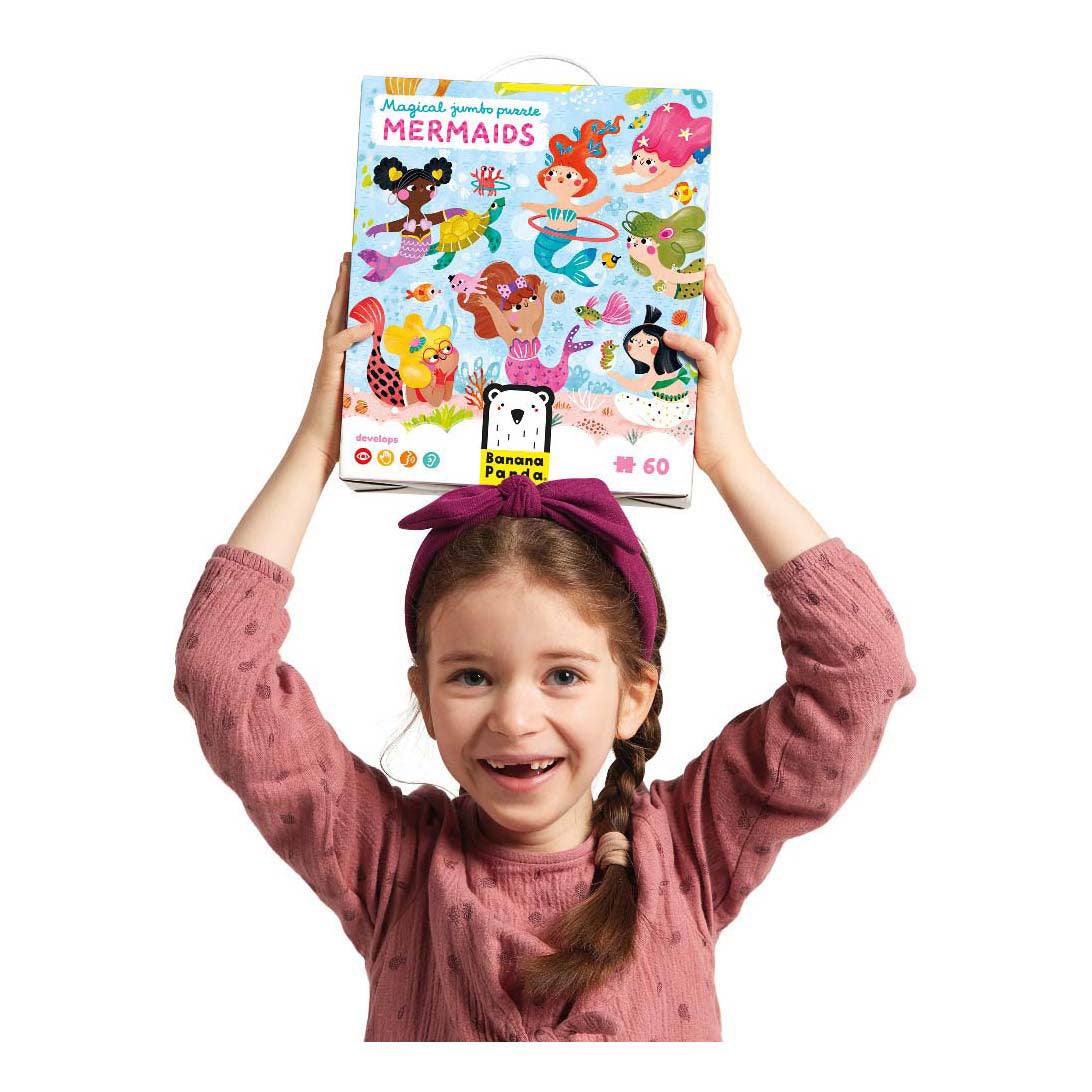 Panda banane - puzzle géant magique sirènes - 60 pcs.