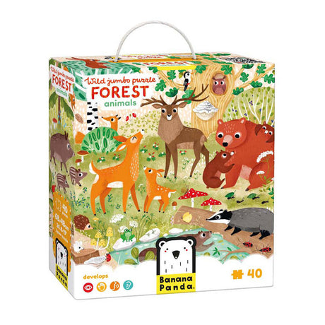Panda banane - puzzle géant sauvage animaux de la forêt - 40 pcs.