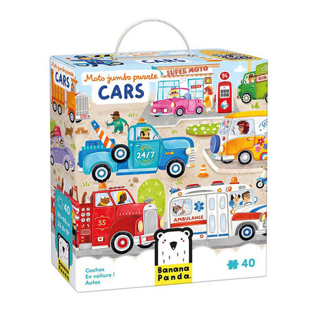 Panda banane - puzzle moto jumbo voitures - 40 pcs.