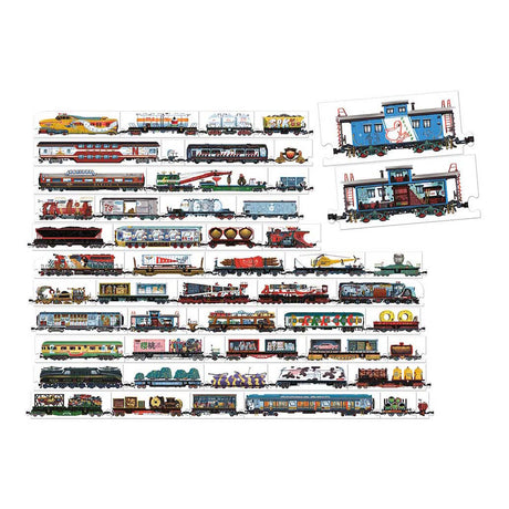 Jouets de train puzzle banane panda – mélangez et assortissez les trains 54 pièces.