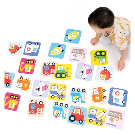 Panda banane - grands véhicules de jeu de mémoire - 24 pcs.