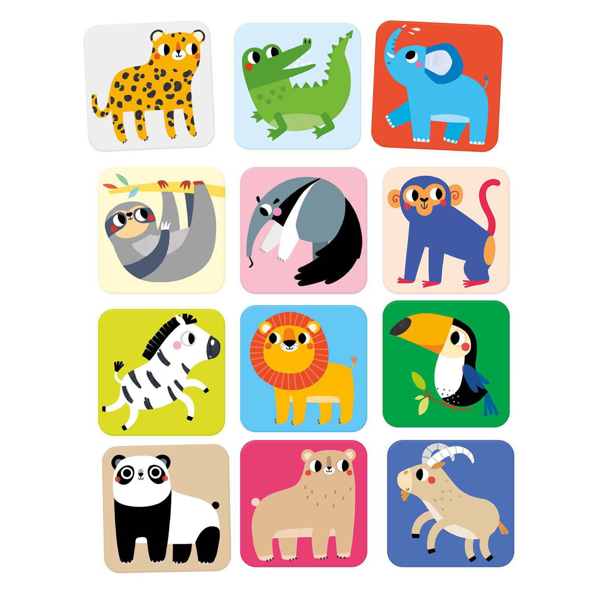 Panda banane - grand jeu de mémoire animaux sauvages - 24 pcs.
