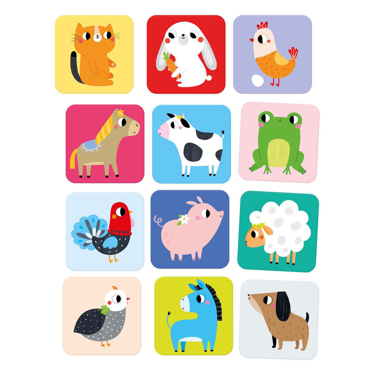Panda banane - grand jeu de mémoire animaux de la ferme - 24 pcs.