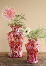 Idées 4 saisons vase bossom fuchsia 12x9.5x21cm