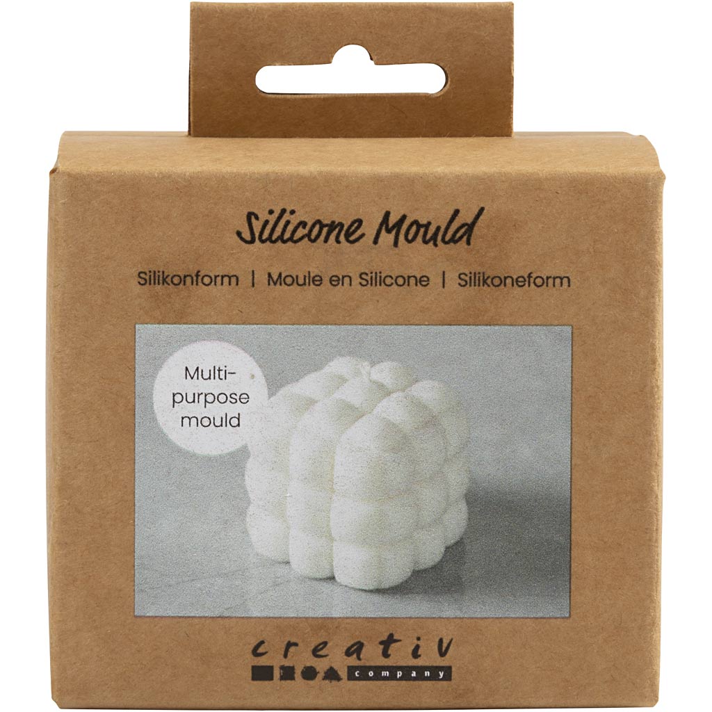 Moule en silicone Creativ company, carré avec bulles, h: 5 cm, l: 6 cm, p 6 cm, 1 pièce 1 boîte