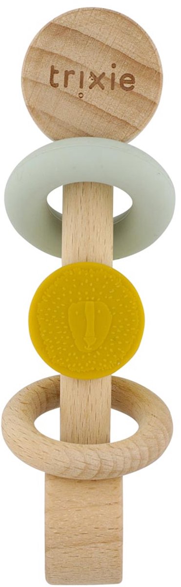Hochet en silicone en bois Trixie - mr. lion